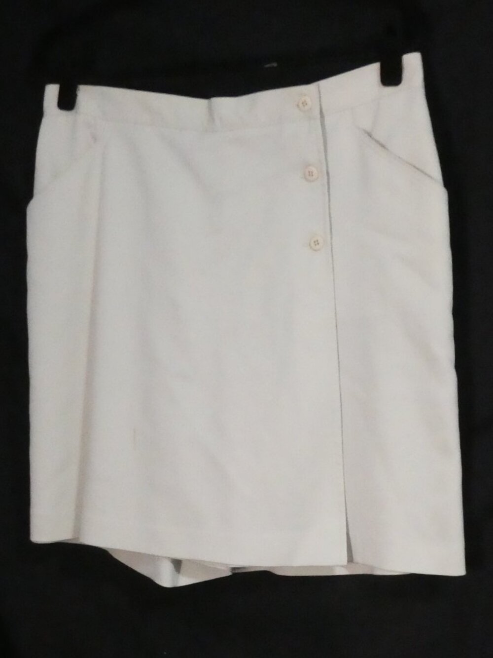 HAGGAR Button Front Crossover Mini Ivory Wrap Skort Skirt - Size 14